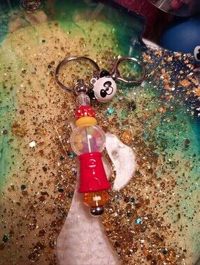 Gumball Panda Bell Keychain Purse Charm New